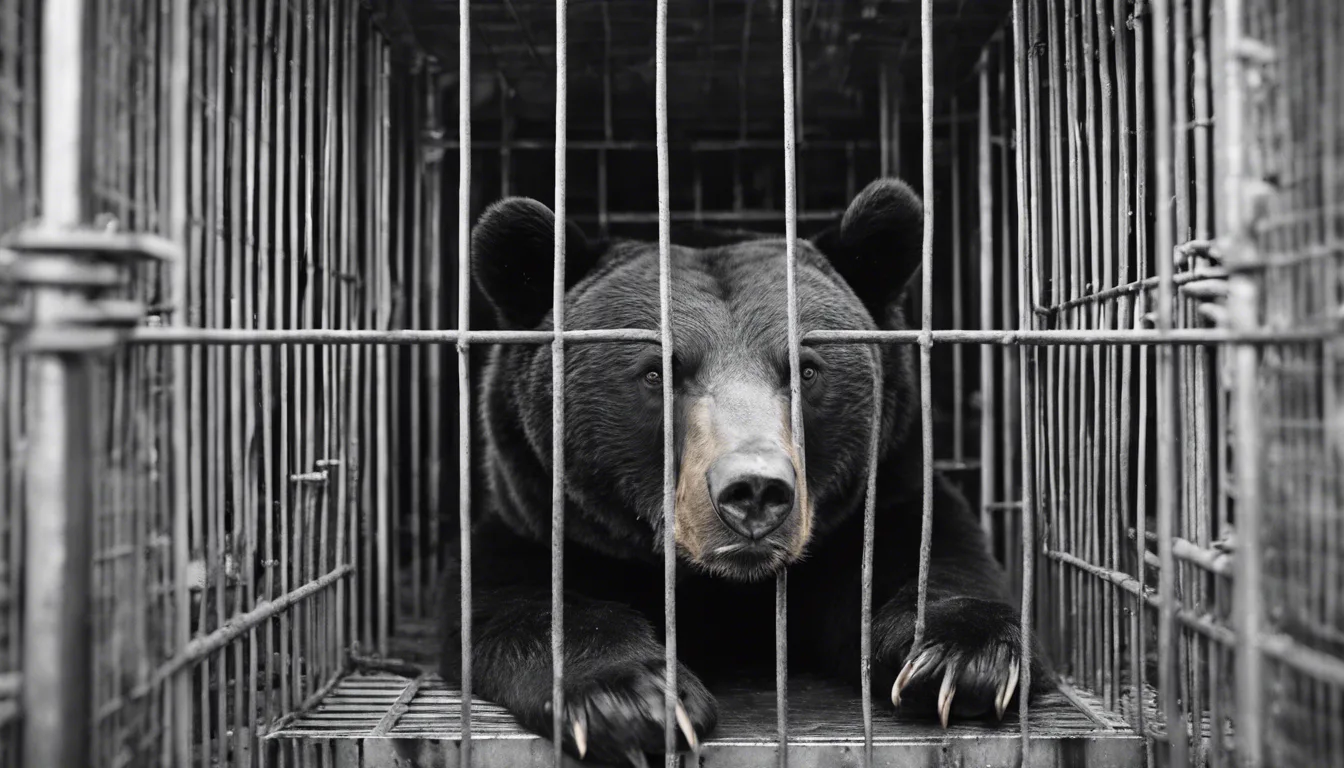 Dream symbol: black bear: scenarios: Dream of a Black Bear Trapped in a Cage