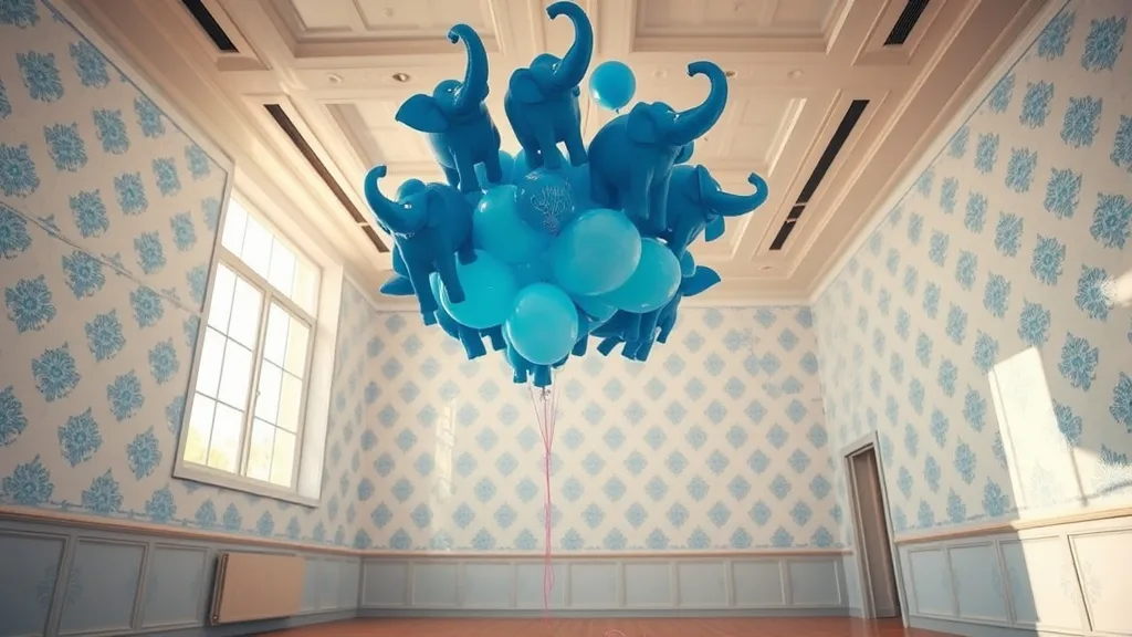 Dream symbol: blue elephant balloons: scenarios: Dream of Blue Elephant Balloons in a Room