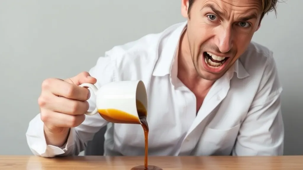 Dream symbol: coffee cup: scenarios: Dream of Spilling Coffee on Yourself