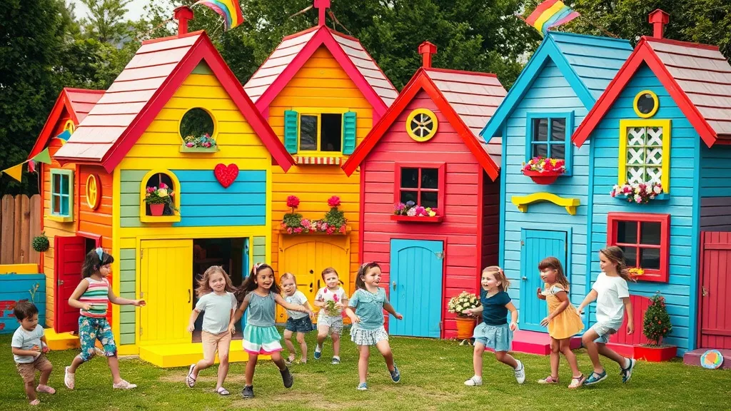 Dream symbol: colorful houses: symbolism: Inner Child and Playfulness