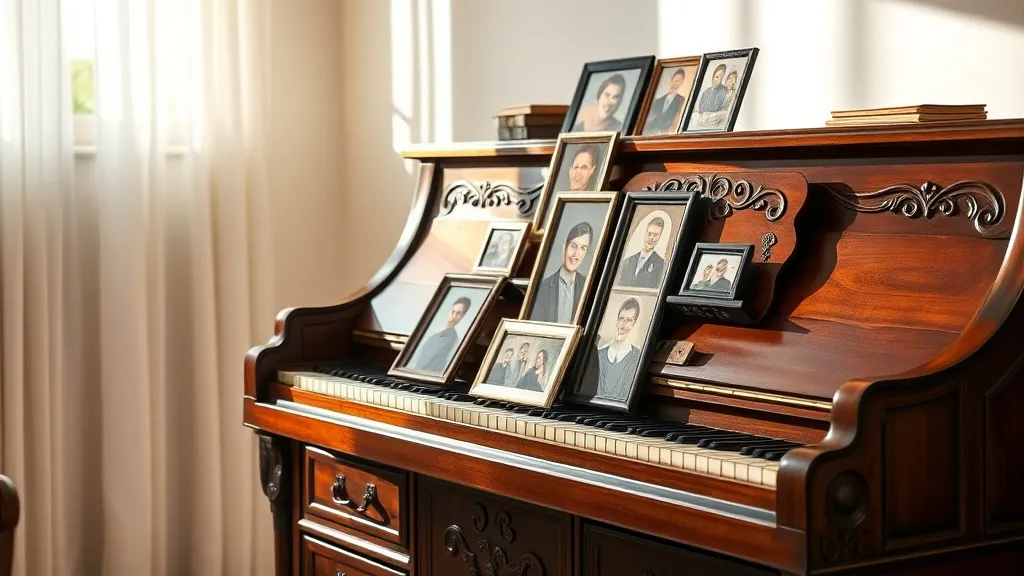Dream symbol: dresser with piano and photos: symbolism: Symbol of Creative Expression and Inner Harmony