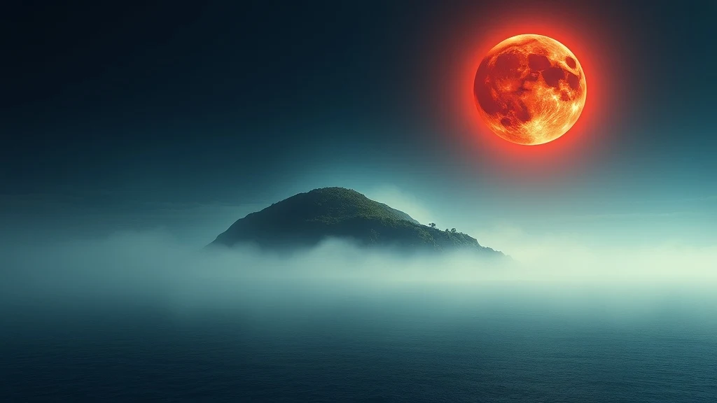 Dream symbol: elevated island: scenarios: Dream of an Elevated Island with a Lunar Eclipse