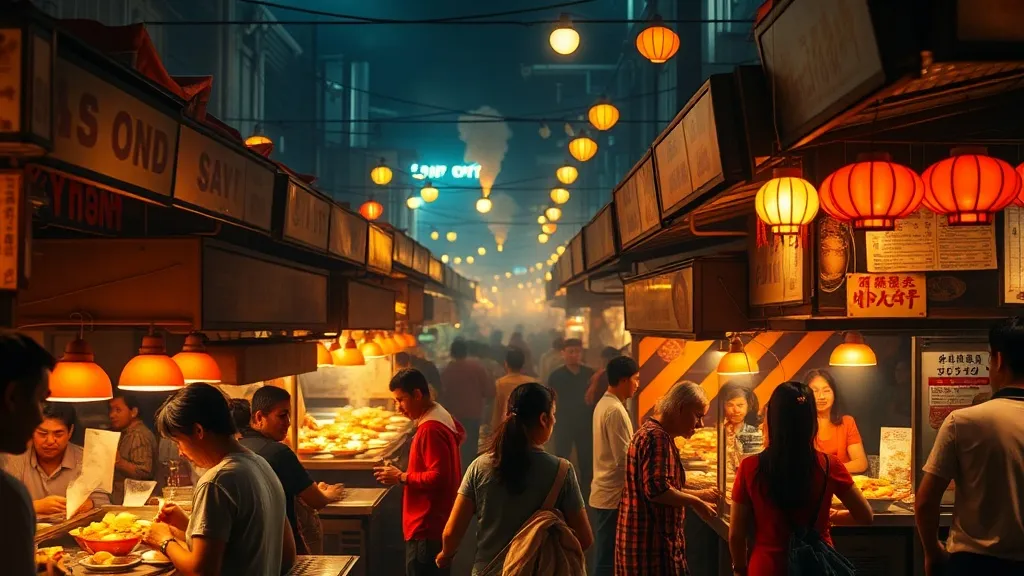 Dream symbol: food stall market: scenarios: Dream about watching others eat at a food stall market
