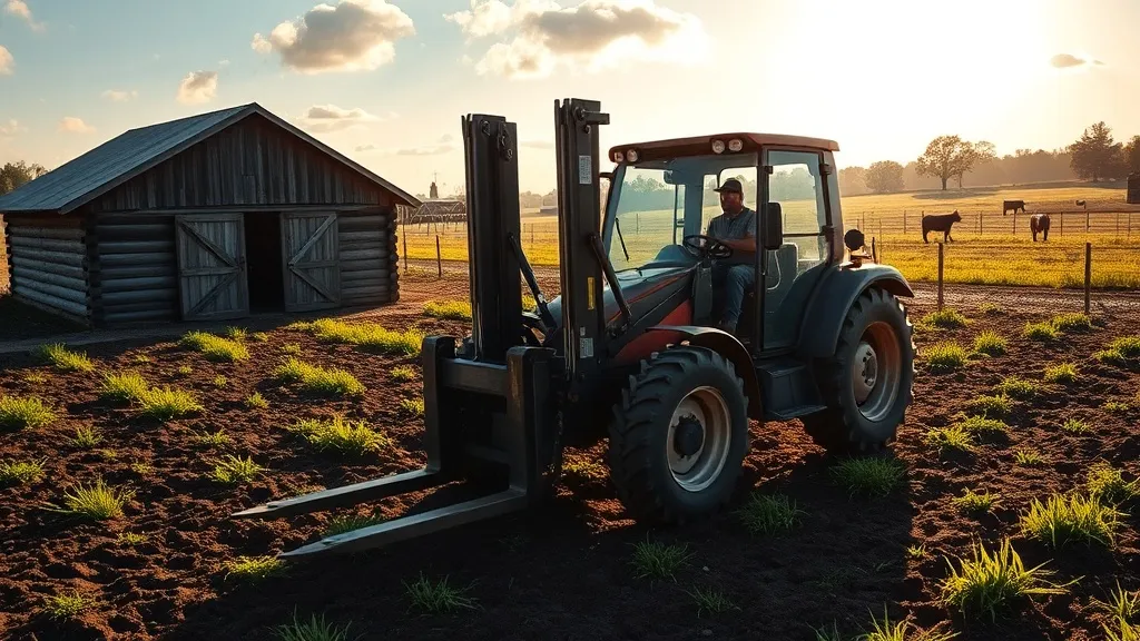 Dream symbol: fork tractor: scenarios: Dream of a Fork Tractor in a Farmyard