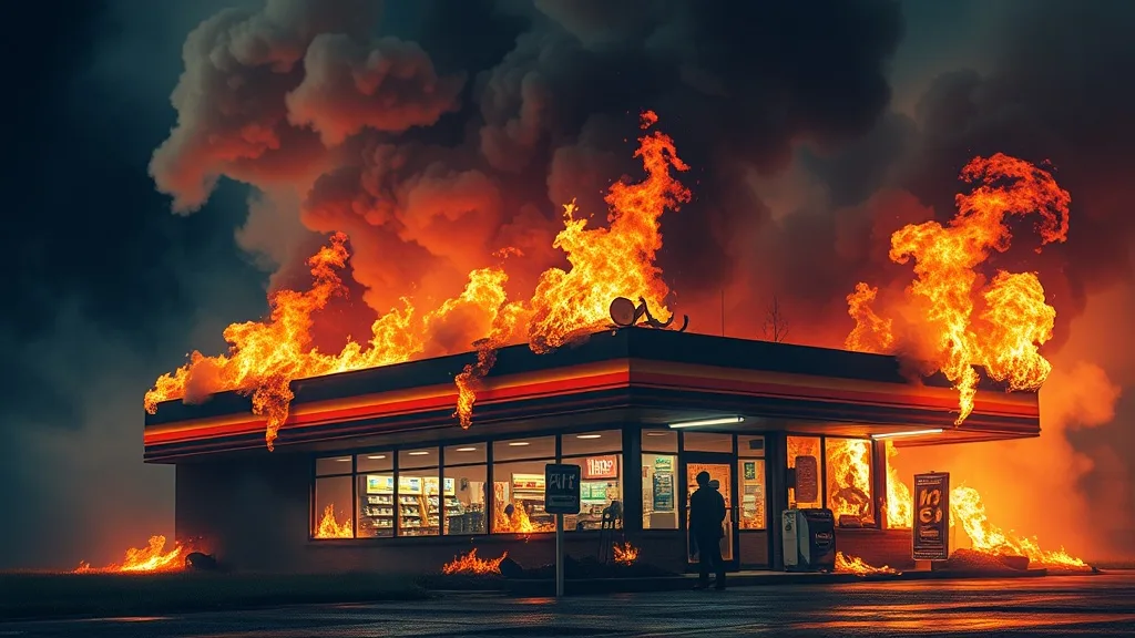 Dream symbol: franchise convenience store: scenarios: Dream of a franchise convenience store on fire