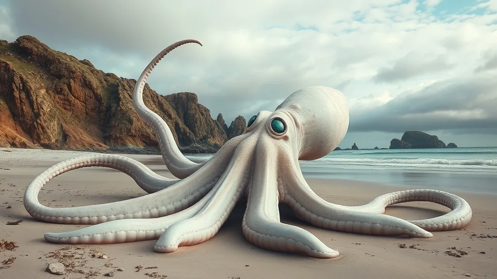 Dream symbol: giant squid: scenarios: Dream about a Giant Squid on Land