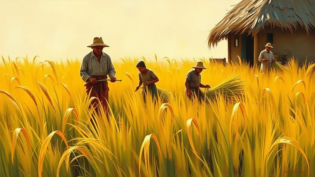 Dream symbol: grass thatch: scenarios: Dream about the process of harvesting grass for thatching