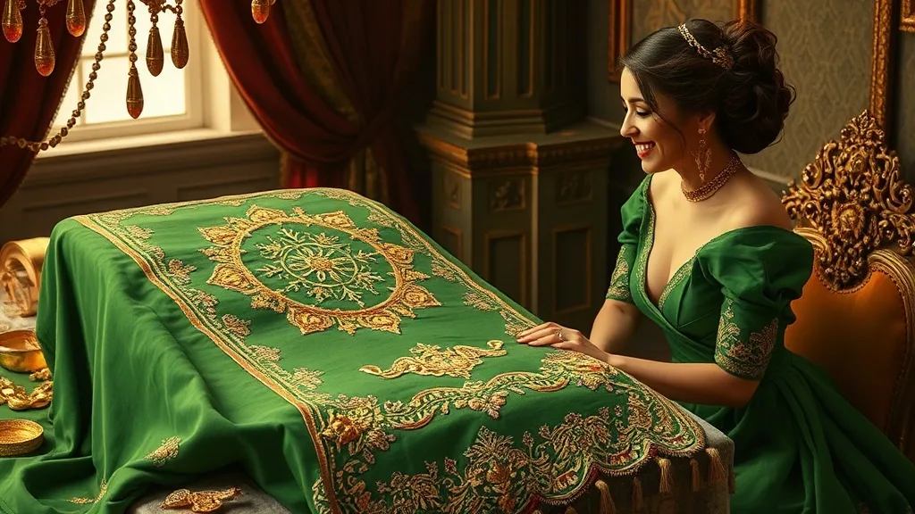 Dream symbol: green cloth: scenarios: Dream of Green Cloth Embroidered with Gold
