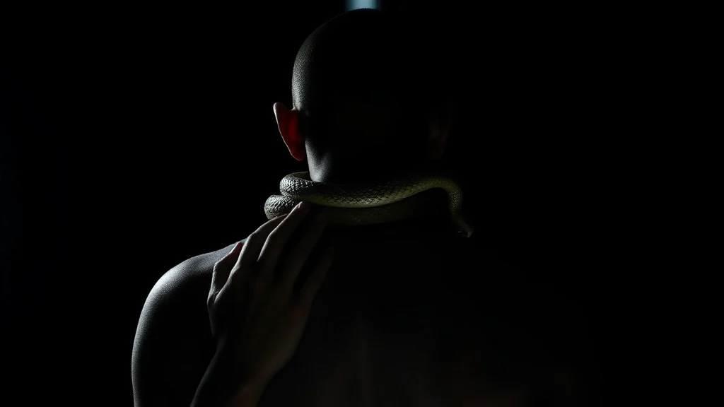 Dream symbol: holding my neck: scenarios: Dream of being strangled by a snake