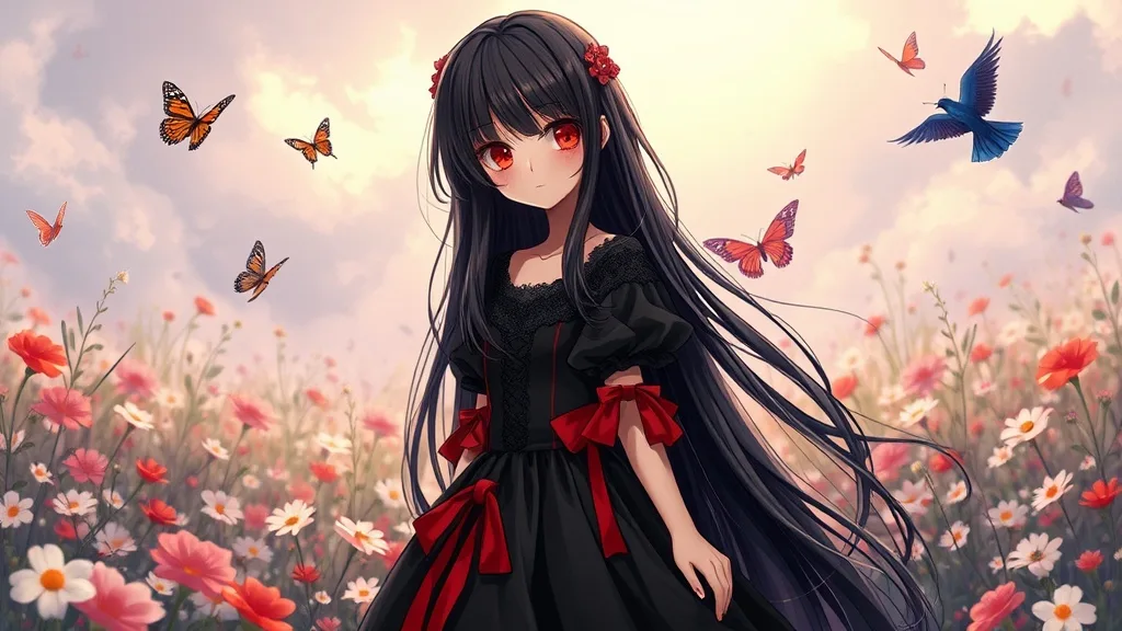 Dream symbol: little girl in black and red: symbolism: Imagination and Reality