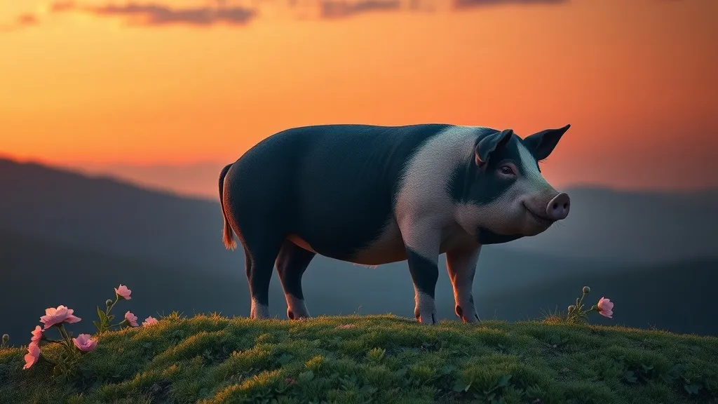 Dream symbol: black and pink pig: symbolism: Manifestation of Inner Strength and Resilience through Black and Pink Pig