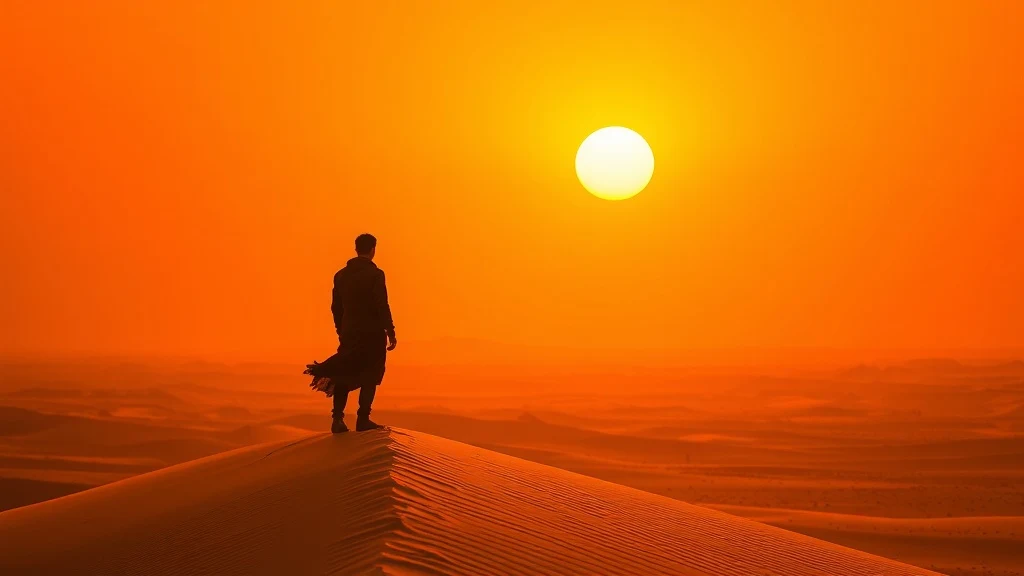Dream symbol: orange sky: scenarios: Dream of an Orange Sky in the Desert