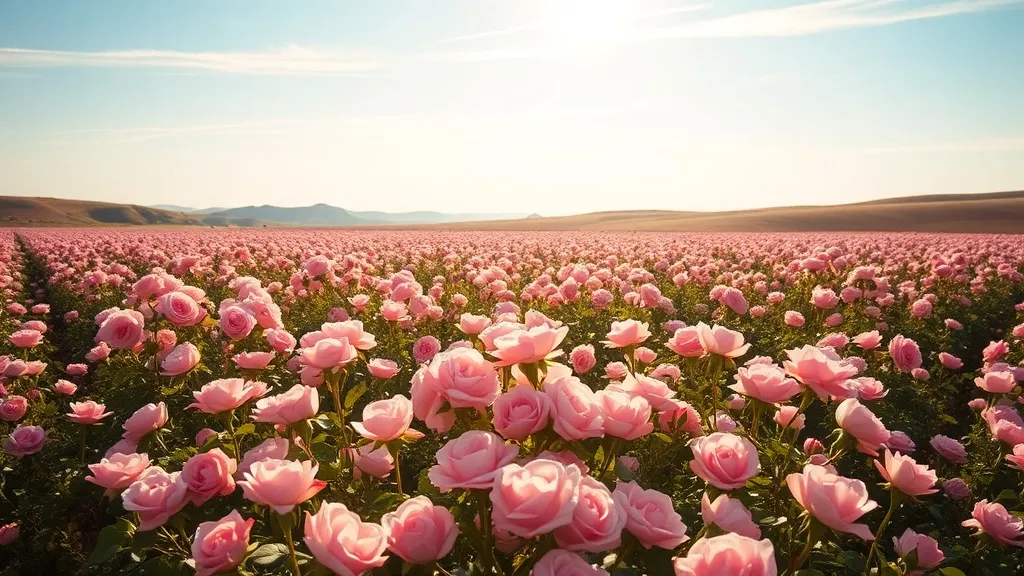 Dream symbol: pink rose flowers: scenarios: Dream about Pink Rose Flowers in a Field
