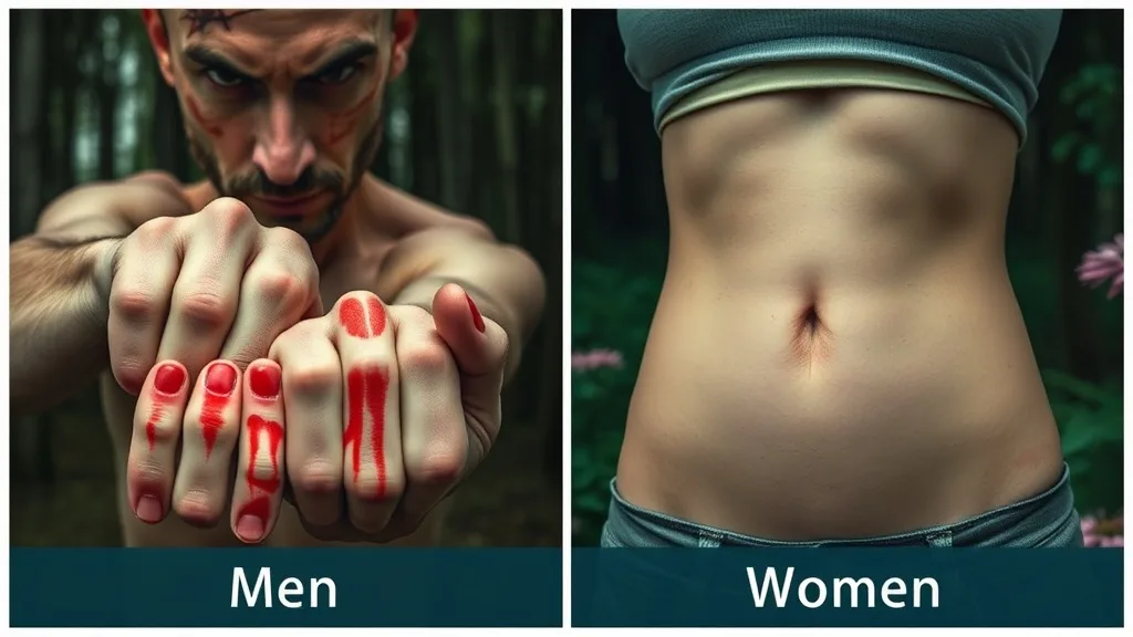 Dream symbol: red marks: demographics: Gender: Men vs. Women