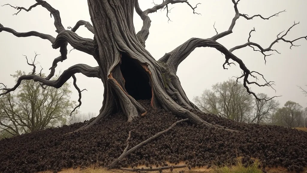 Dream symbol: rotten tree: scenarios: Dream of a Rotten Tree with Bees