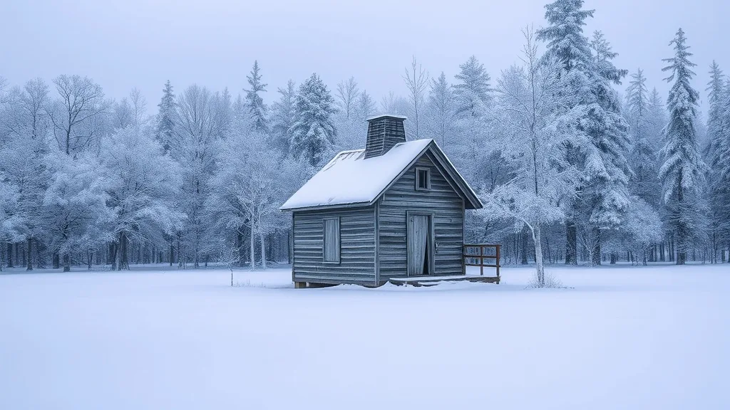 Dream symbol: small building: scenarios: Dream of a small building in the snow