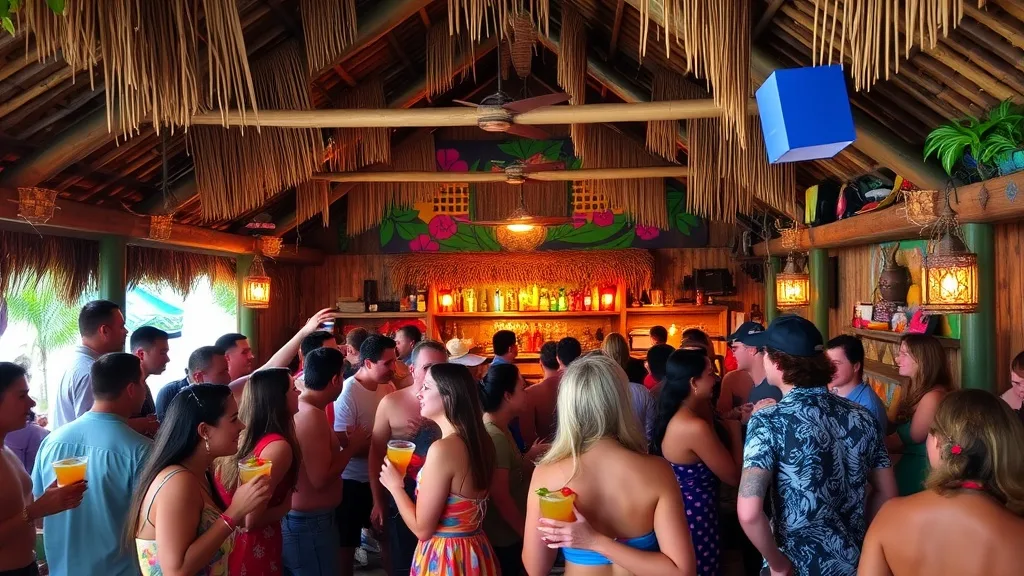 Dream symbol: tiki bar: scenarios: Dream of a tiki bar filled with people