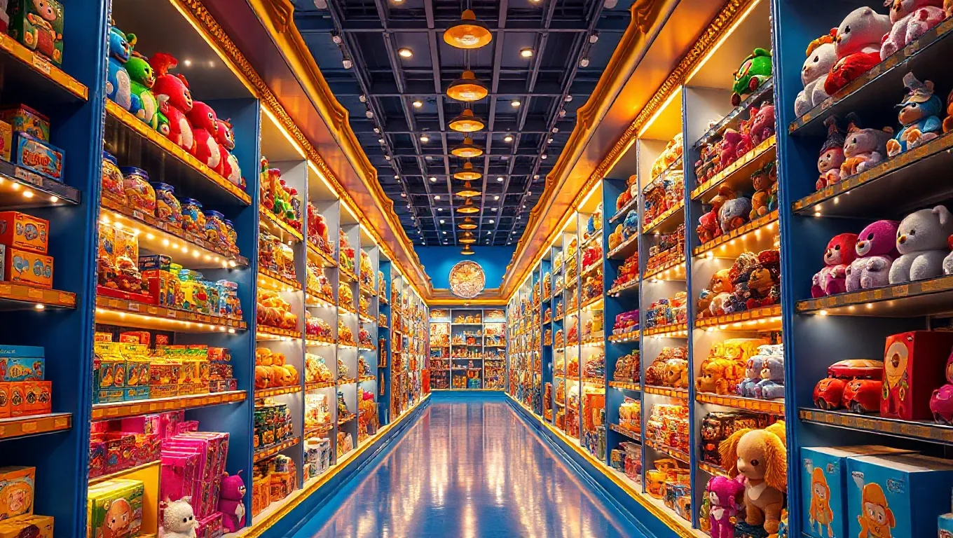 Dream symbol: blue and gold toy shop: scenarios: Dream about Blue and Gold Toy Shop with Endless Aisles Dream symbol: blue and gold toy shop: scenarios: Dream about Blue and Gold Toy Shop with Endless Aisles