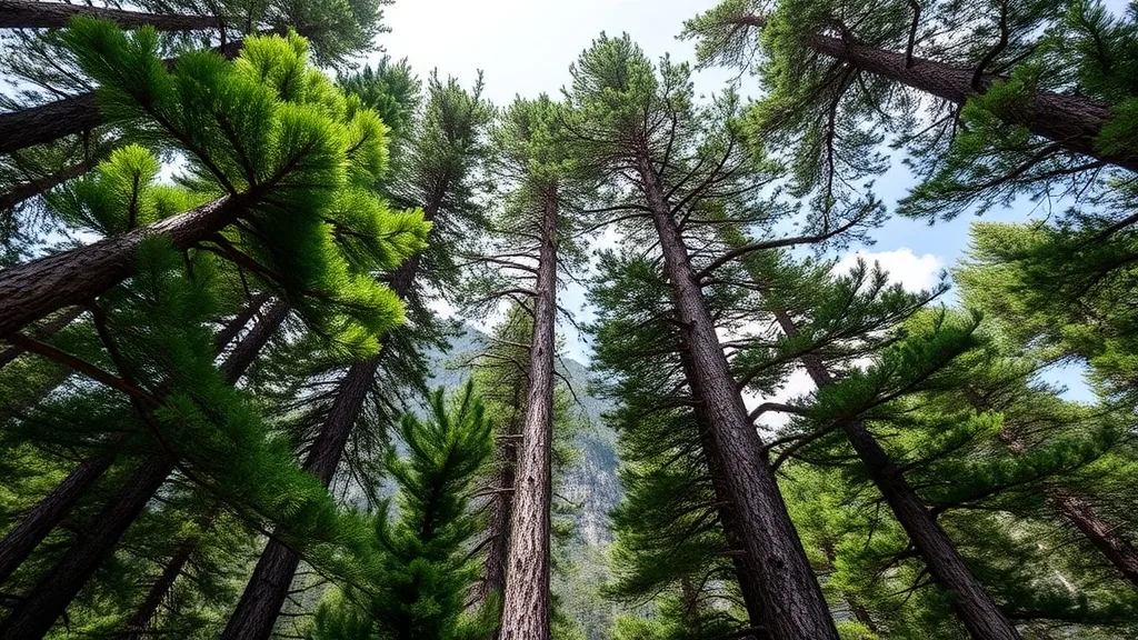 Dream symbol: evergreen trees: scenarios: Dream of evergreen trees on a mountain