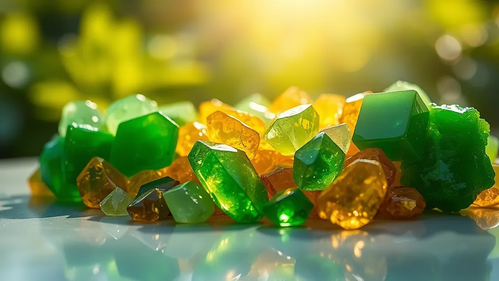 Dream symbol: green and gold colors: scenarios: Dream about Green and Gold Crystals or Stones