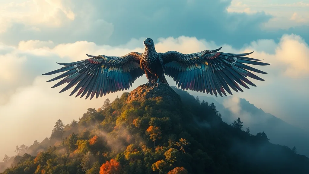 Dream symbol: hilltop: scenarios: Dream of a Hilltop with a Thunderbird on It