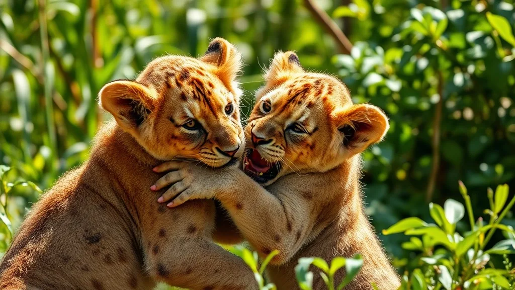 Dream symbol: lion cubs: scenarios: Dream of lion cubs fighting
