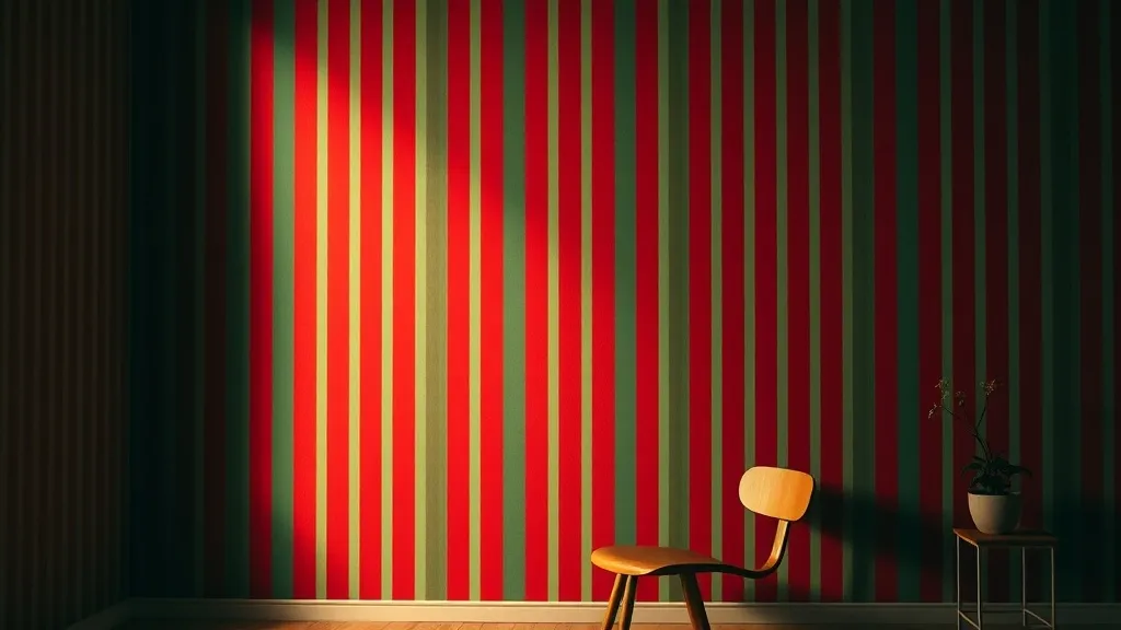 Dream symbol: red and green stripes: scenarios: Dream about Red and Green Striped Wallpaper