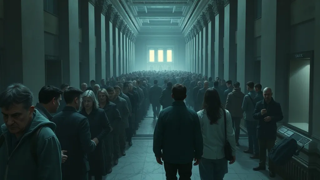 Dream symbol: banking queue: scenarios: Dreaming of a bank queue full of angry people