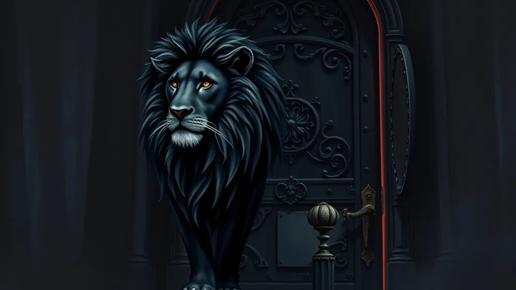 Dream symbol: black heraldic lion: symbolism: Protecting Secrets and Hidden Knowledge