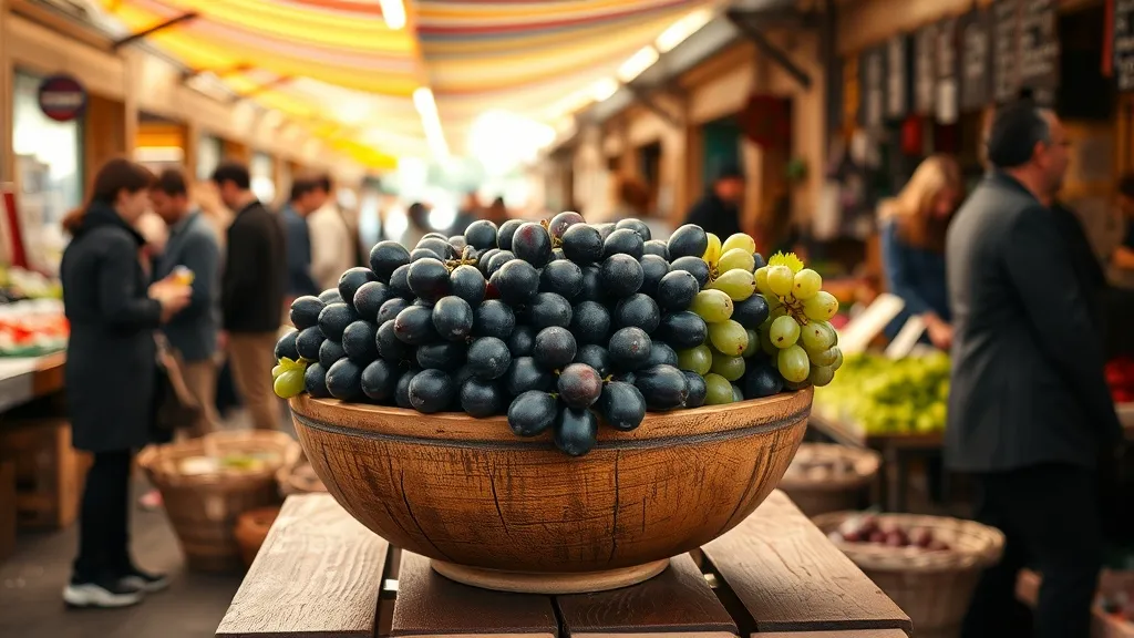 Dream symbol: bowl of grapes: scenarios: Dream about a Bowl of Grapes in a Market