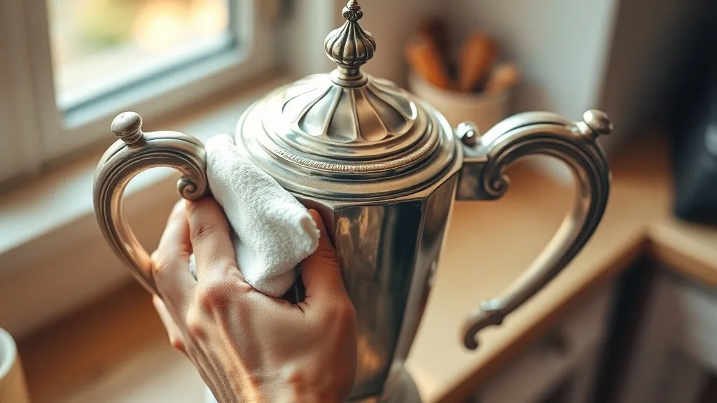 Dream symbol: silver coffee pot: scenarios: Dream about polishing a silver coffee pot