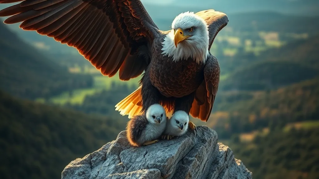 Dream symbol: bald eagles: scenarios: Dream of a Bald Eagle Protecting its Young