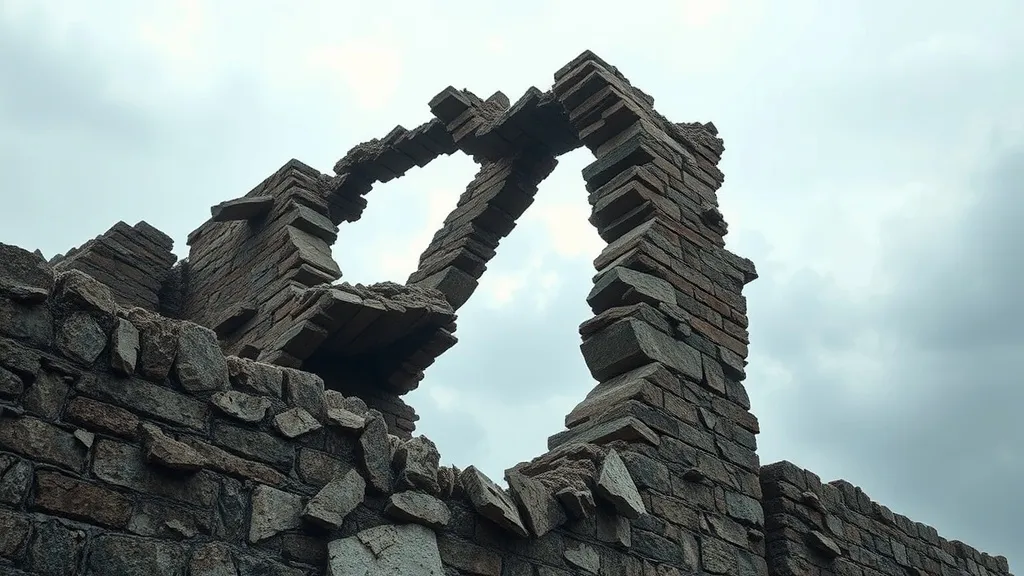 Dream symbol: collapsed wall: symbolism: Unraveling of Plans and Aspirations