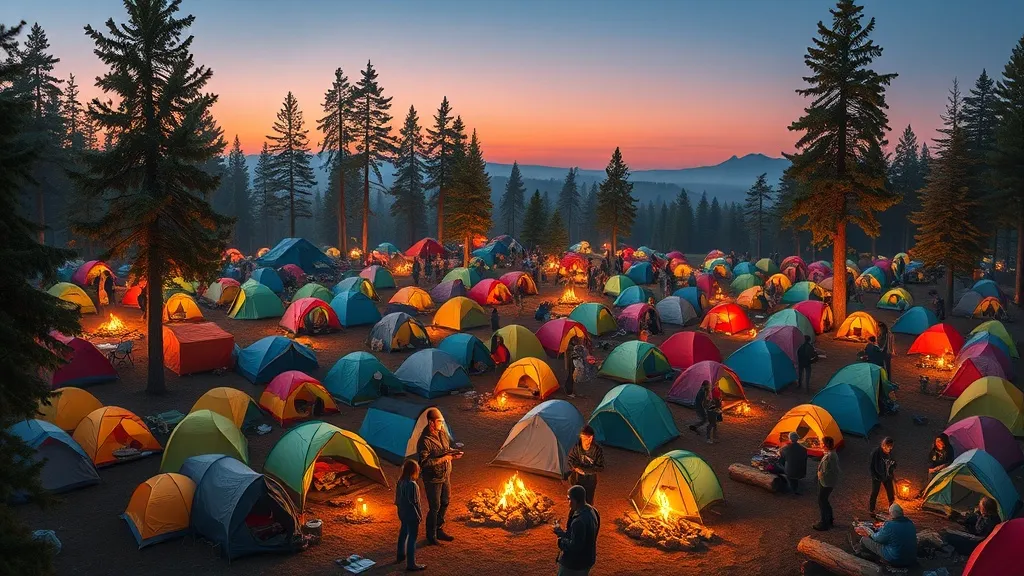 Dream symbol: crowded campground: symbolism: Desire for Community Amidst Chaos