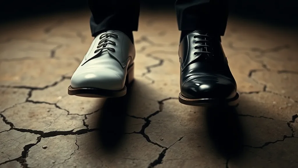 Dream symbol: man's feet with black and white shoes: symbolism: Public Persona vs. Private Self