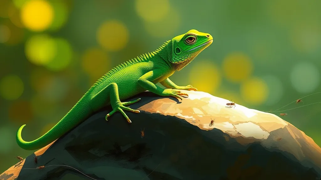 Dream symbol: green lizard creature: scenarios: Dream of a Green Lizard and Insects