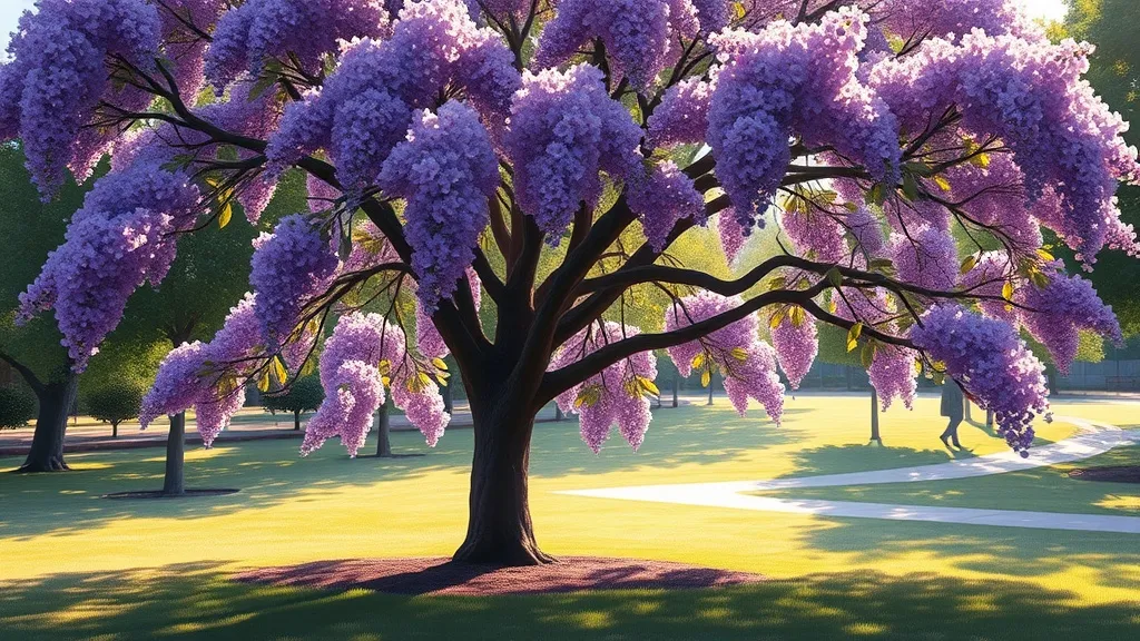 Dream symbol: jacaranda trees: scenarios: Dream of a Jacaranda tree in a park or garden