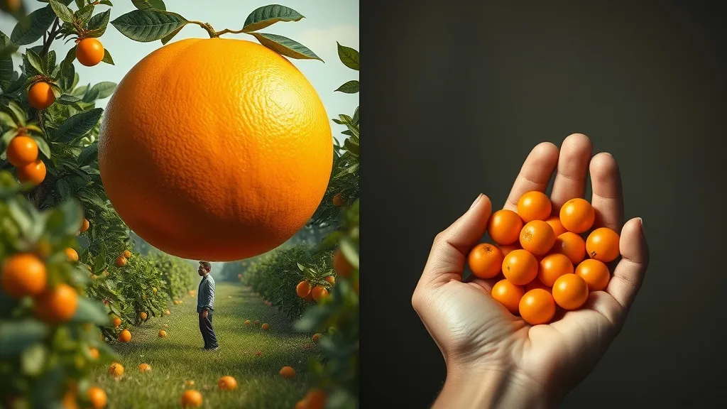 Dream symbol: orange fruit: scenarios: Dreaming of unusually large or small oranges