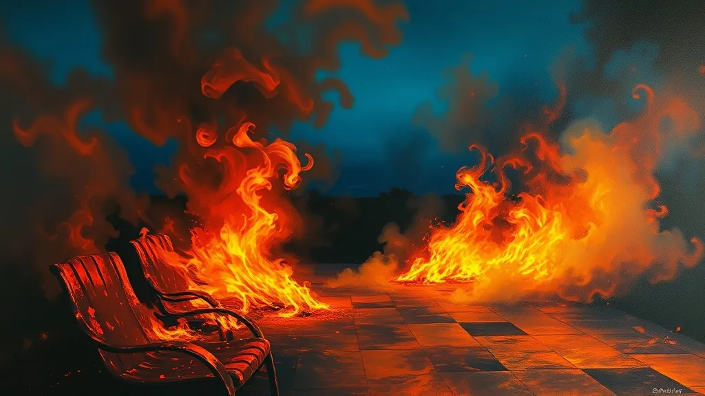 Dream symbol: patio: scenarios: Dreaming of a Patio on Fire