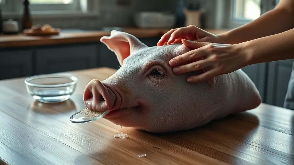 Dream symbol: pig's head: scenarios: Dream about Cleaning a Pig's Head