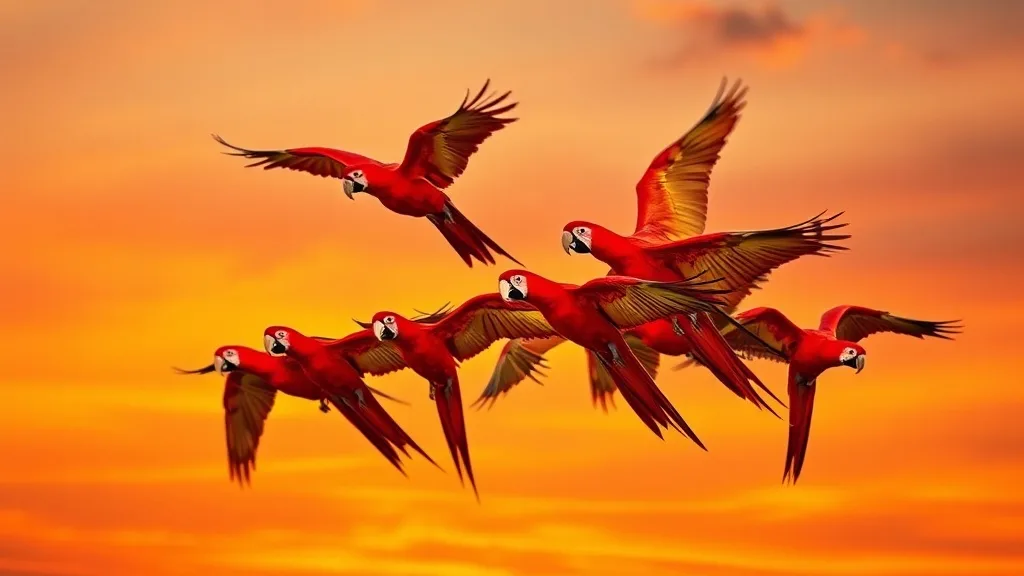 Dream symbol: red parrots: symbolism: Socialization and Community