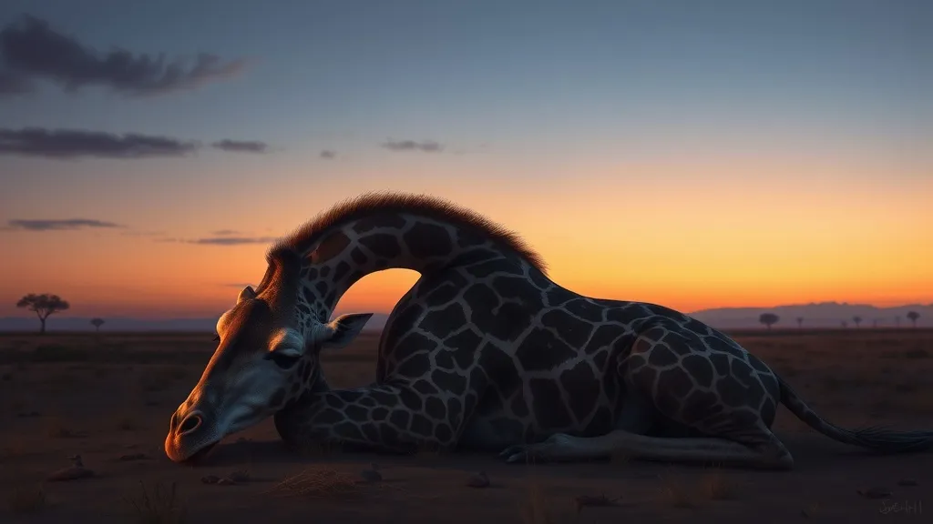 Dream symbol: sleeping giraffe: scenarios: Dream of a Sleeping Giraffe Representing Height and Vision