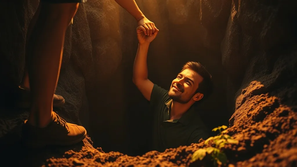 Dream symbol: someone in the hole: scenarios: Dream of Someone Rescued from a Hole