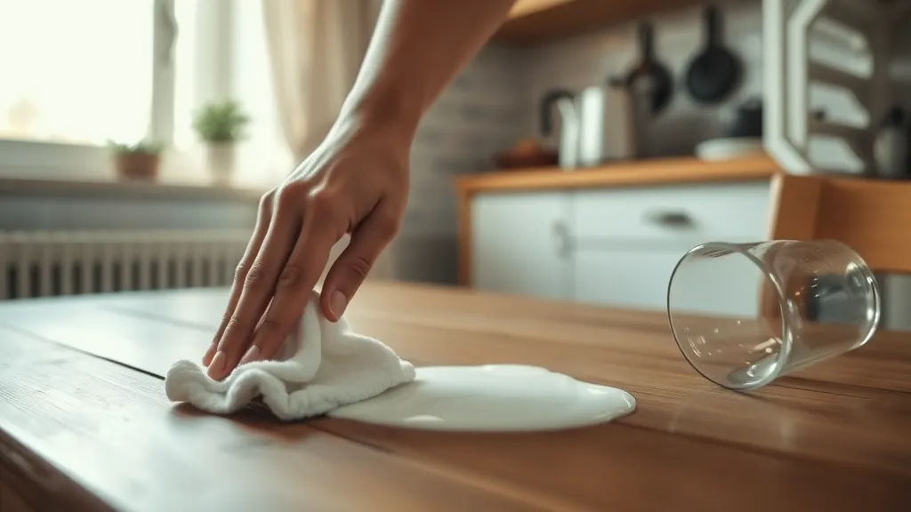 Dream symbol: milk spill: scenarios: Dream of Cleaning Up Spilled Milk