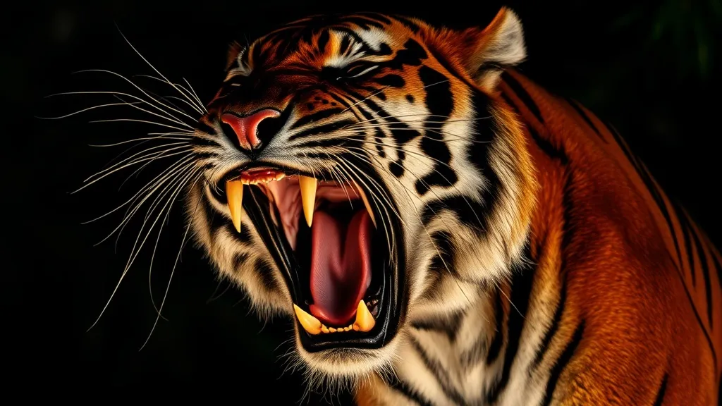 Dream symbol: adult tiger: scenarios: Dream of an Adult Tiger Roaring