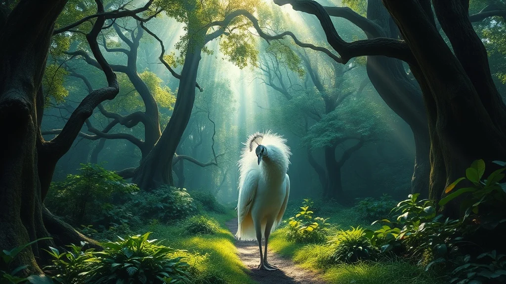 Dream symbol: white peacocks: scenarios: Dream of a White Peacock in a Forest