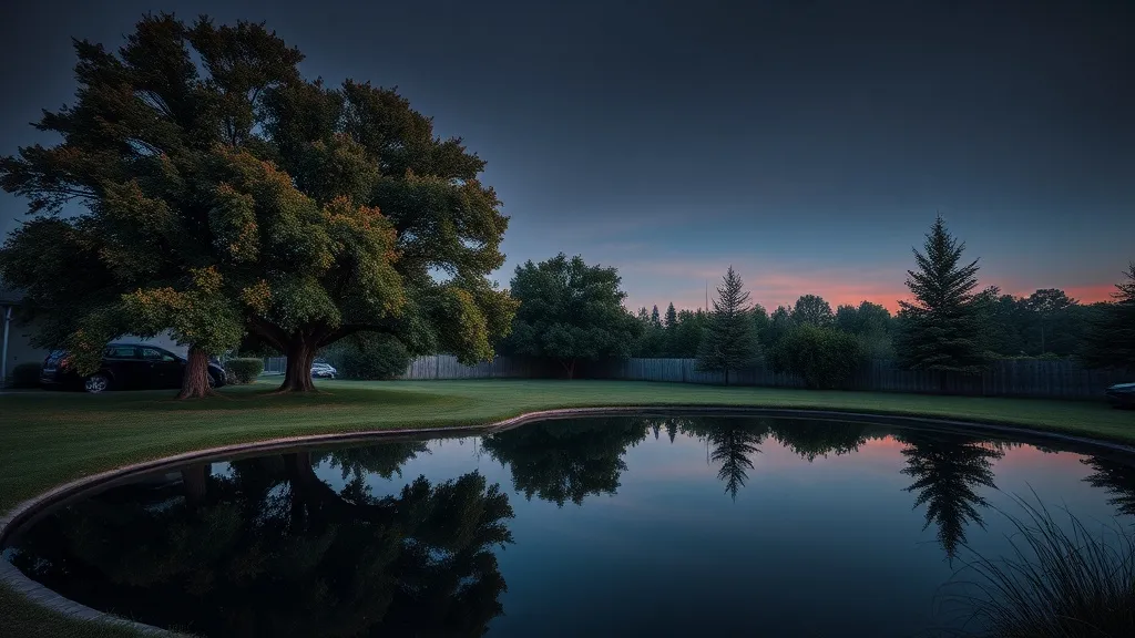 Dream symbol: yard with trees: scenarios: Dreaming about a Yard with Trees Reflecting in Water