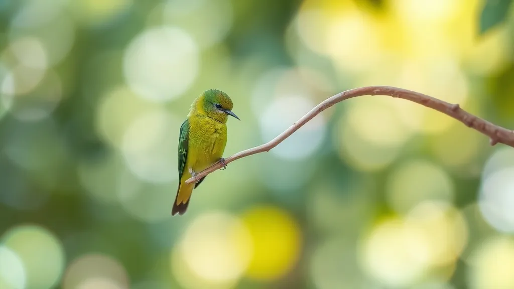 Dream symbol: green small bird: scenarios: Dreaming of a Green Small Bird Perched on a Branch