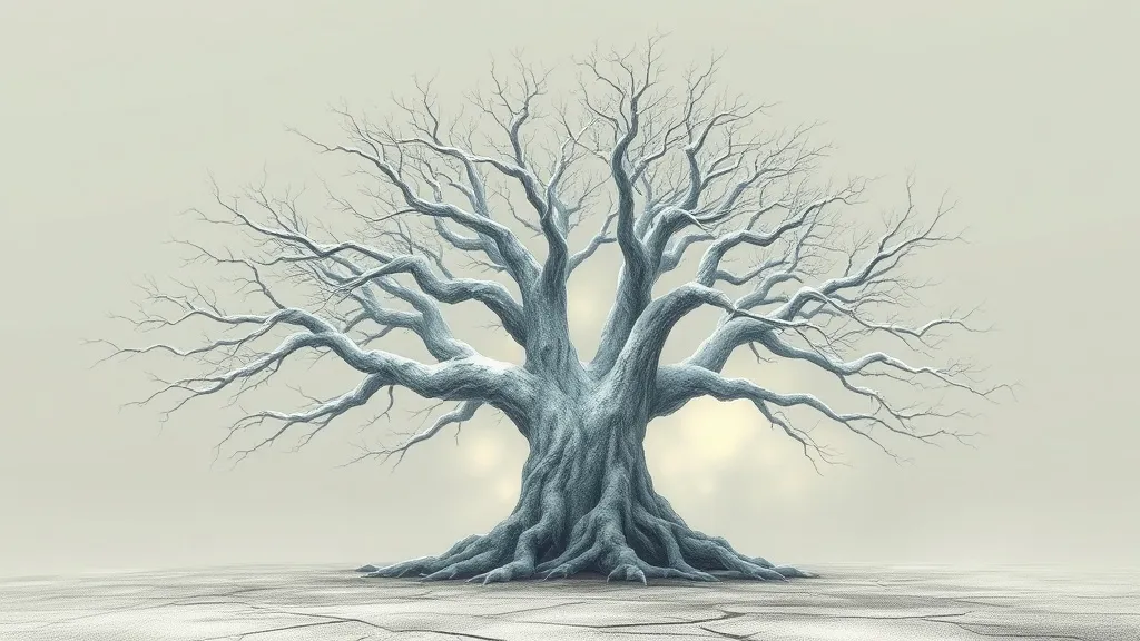 Dream symbol: tree with white powder: symbolism: Shattered Dreams and Lost Potential