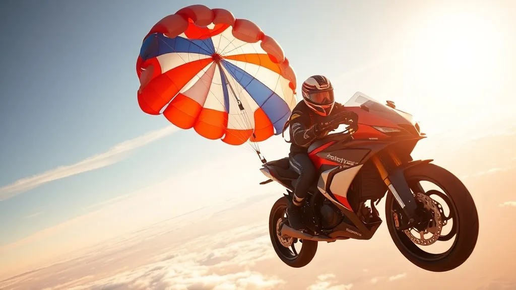 Dream symbol: stunt bikes with parachutes: scenarios: Dream of Flying Through the Sky on a Stunt Bike with a Parachute